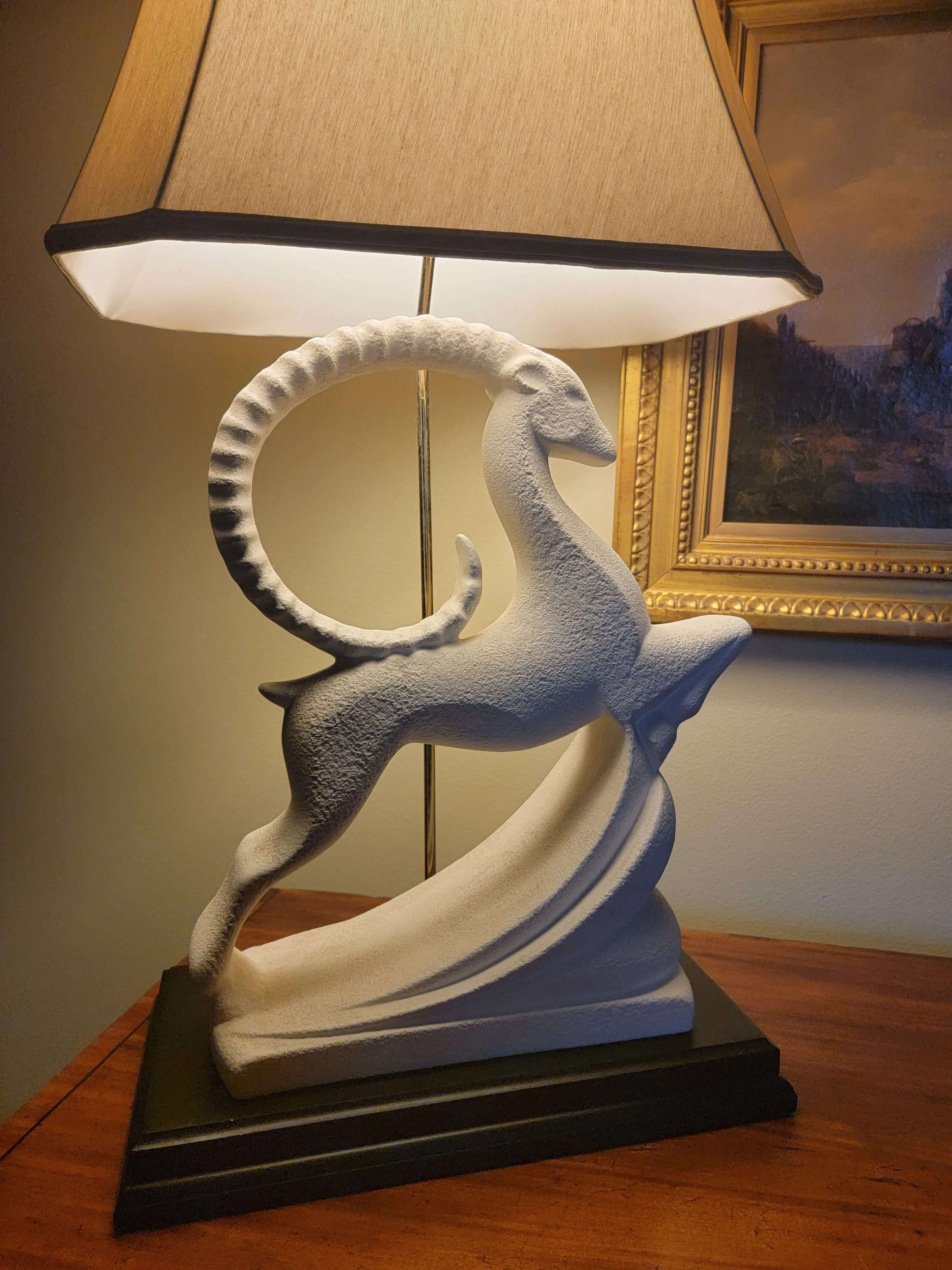 Vintage Royal Haeger Gazelle Sculpture Massive Lamp 38 1/4 Inch Tall