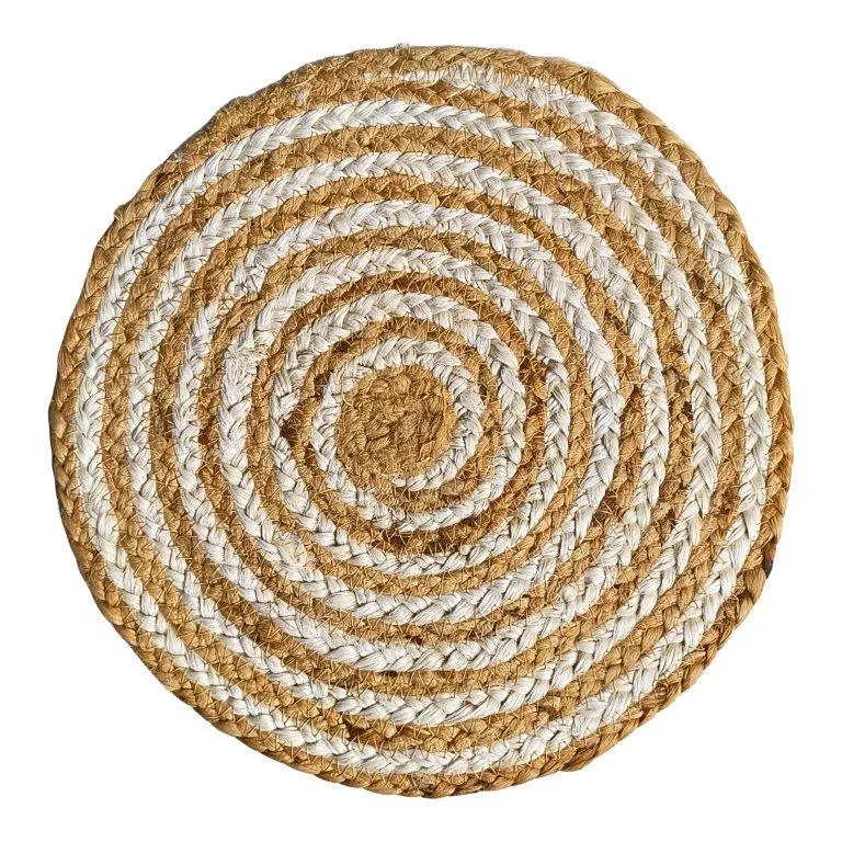 Water Hyacinth Placemat Set of 6 Jute Plate Mats NonSlip Boho Braided 12x12 Inch | FPMP001